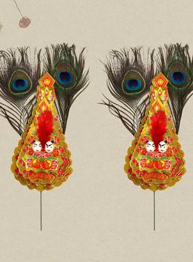 金花摆件神花参花挂红插花神位小金花神台潮汕佛具拜香炉装饰用品