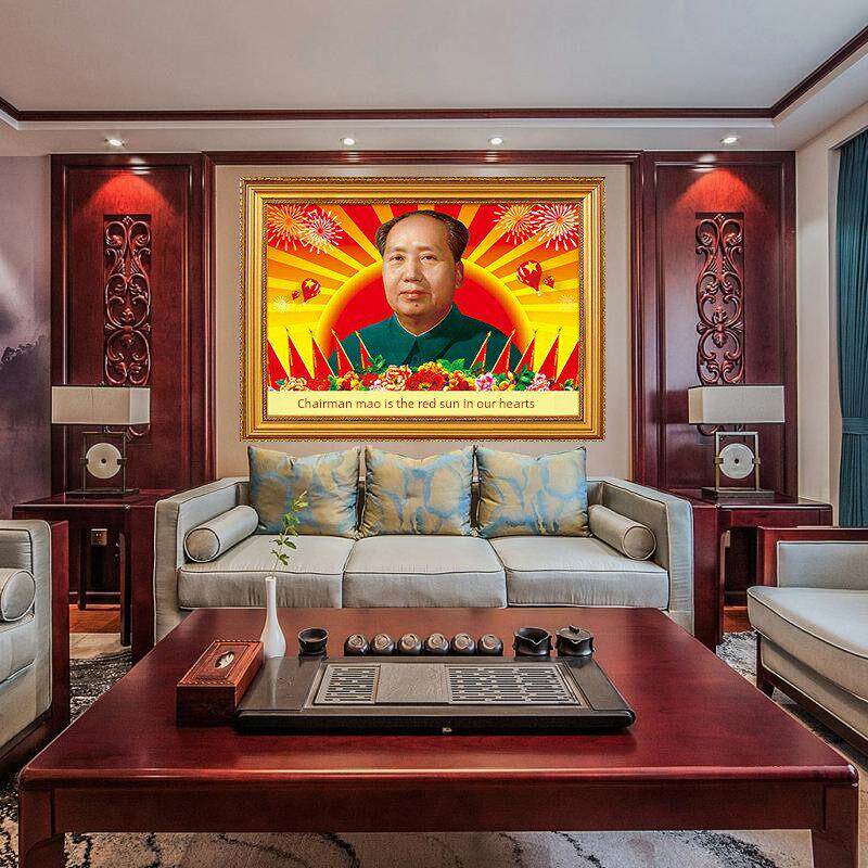 毛主席挂像客厅墙画挂画头像带框太阳中堂摆件国画壁画装饰画伟人