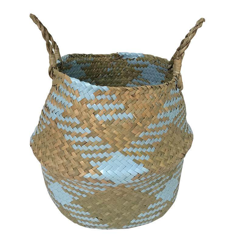 北欧手工草编花篮手提编织篮子ins风家居客厅花盆摆件藤编筐装饰,家居饰品,花瓶,淘宝优惠券,粉丝福利购,淘宝优惠卷