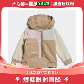 韩国直邮adidaskids家居服套装，adidaskids彩色拉链连帽夹克