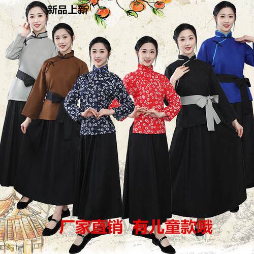 古装汉服长裙套装店小二平民衣服女古代丫鬟老百姓老老太太丫鬟服
