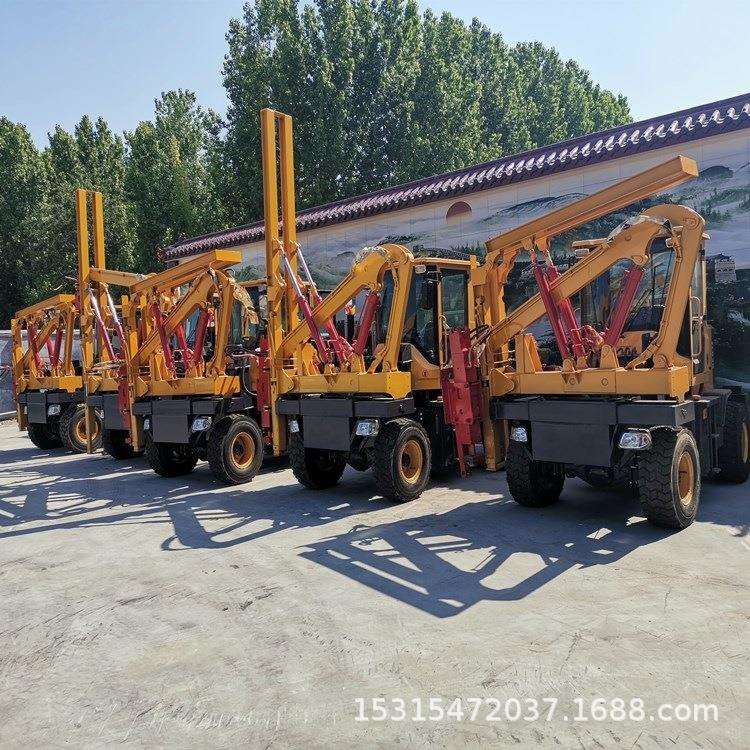 装载式防护栏打桩机 高速公路护栏钻孔机 护栏打拔钻一体机