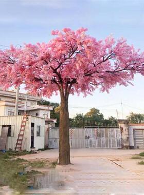 仿真粉色樱花树蓝色樱花树装饰酒店民宿别墅布景道具假花树