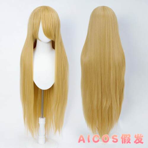 新款AICOS 100M长直发万用刘女古装动漫长发毛娘造型coCs假毛发假