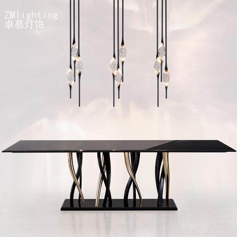 现代简约北欧水晶单头创意个性样品房吧台三头餐厅卧室床头小吊灯