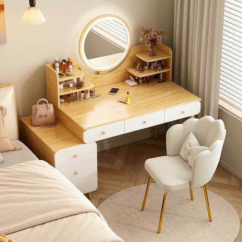 妆台卧室简约现代化妆柜妆2025年新款小型收纳斗桌821柜一体书化