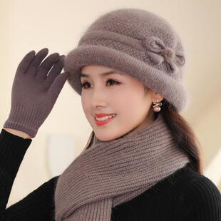 中老年人帽子女士奶奶老人保暖针织毛线帽妈妈帽冬季老太太防寒帽