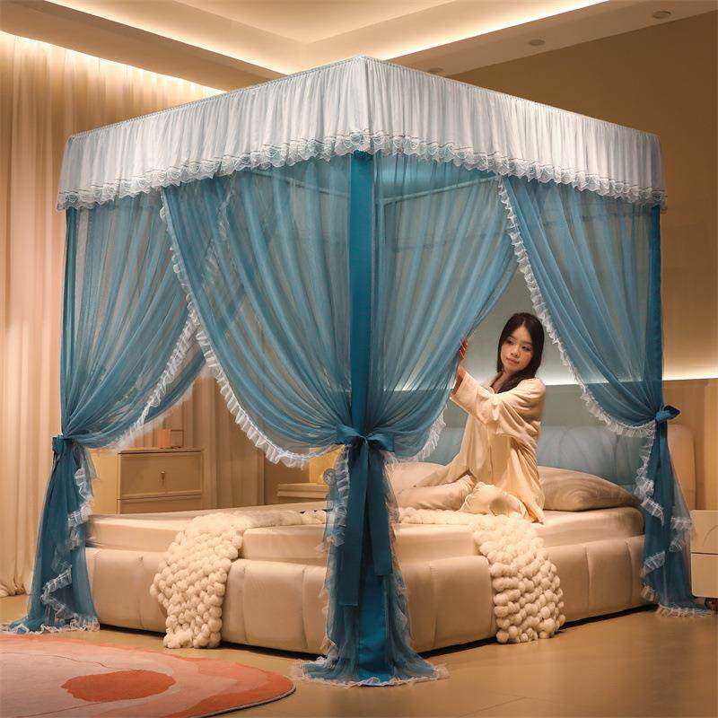 2025A类新款落地蚊帐三开门家用卧室公主风加密纹帐1.5m/1