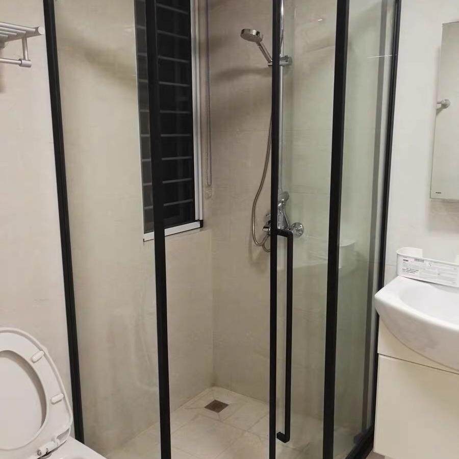 门一两用T型淋浴房极窄平开移门浴室干湿分离玻璃隔断外贸工程