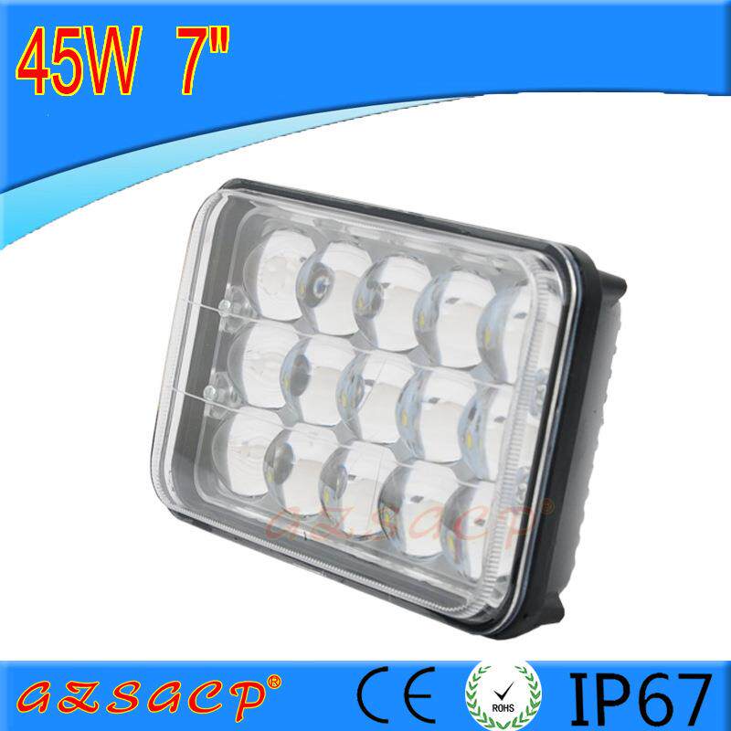 LED工作灯45W远近光4D透镜灯越野车顶射灯汽车改装灯货车灯12V24v