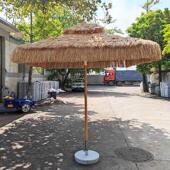 户外遮阳伞茅草庭院花园稻草伞沙滩防晒太阳毛草伞仿真稻草中柱伞