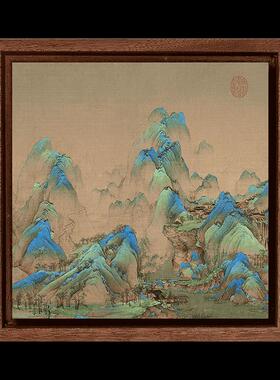 实木框名画 画小摆台 玄关柜酒柜摆件饰品书桌办公桌手工木礼品相