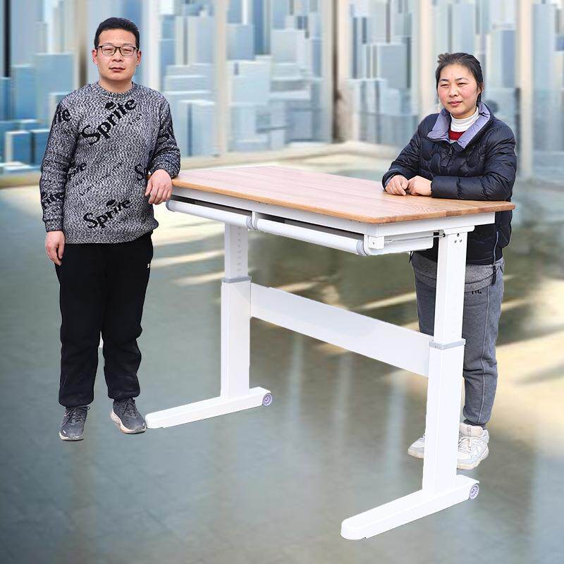 家用办公中学生全家共用坐姿站立两用手动电动手摇升降桌架子桌腿