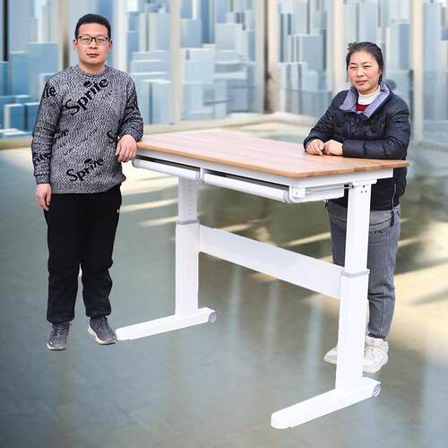 家用办公中学生全家共用坐姿站立两用手动电动手摇升降桌架子桌腿