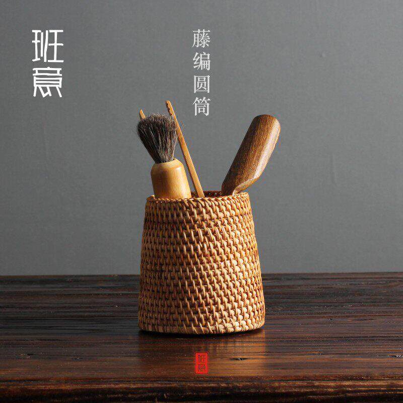 藤编茶艺茶道六君子套装组合竹茶具配件越南秋藤茶筒包邮