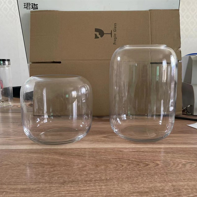 简约创意玻璃透明花瓶水培鱼缸微景观玻璃器皿瓶多肉植物摆件