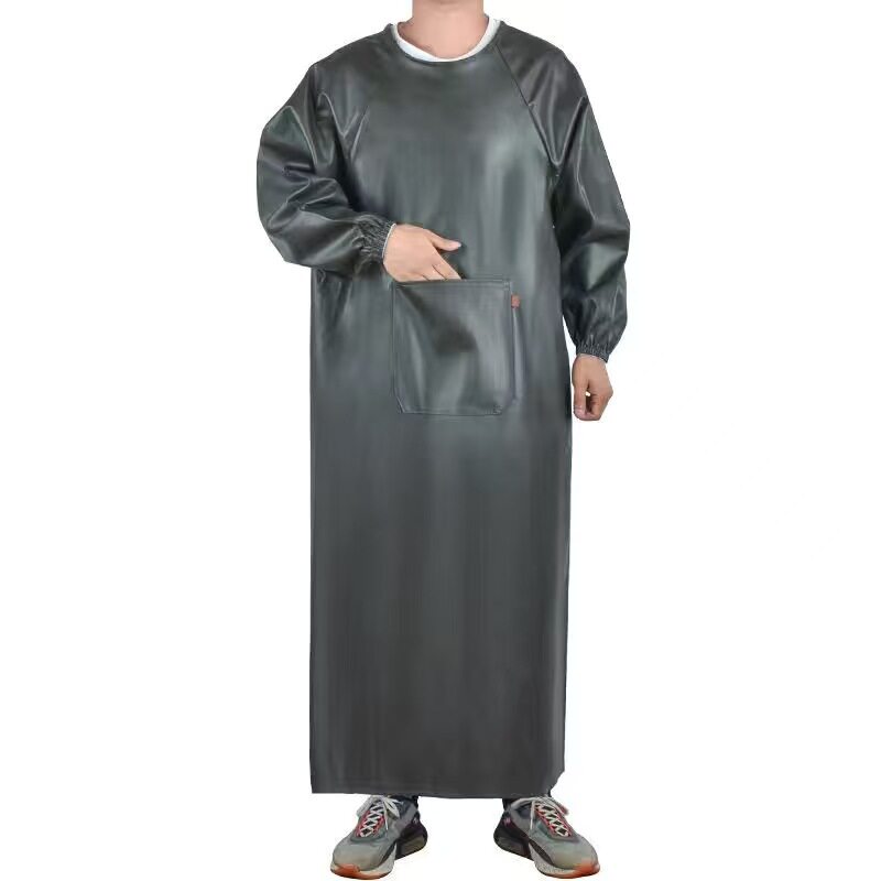 大码围裙防水防油不掉皮防水防油围裙家务菜市场耐磨倒背衣劳保女