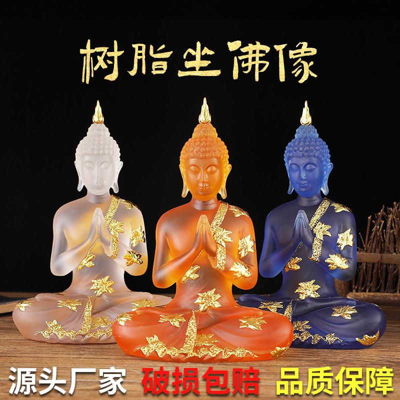 东南亚佛像印度坐佛泰式禅意水琉璃树脂工艺摆件量大从优源头工厂