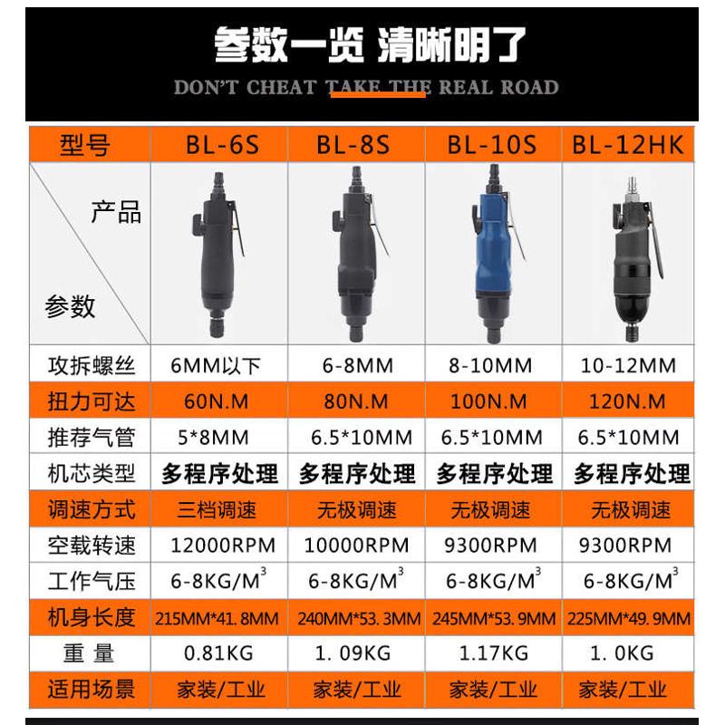 风批气动螺丝刀5H8H10H12H工业级起子改锥风动气风批气动工具优惠