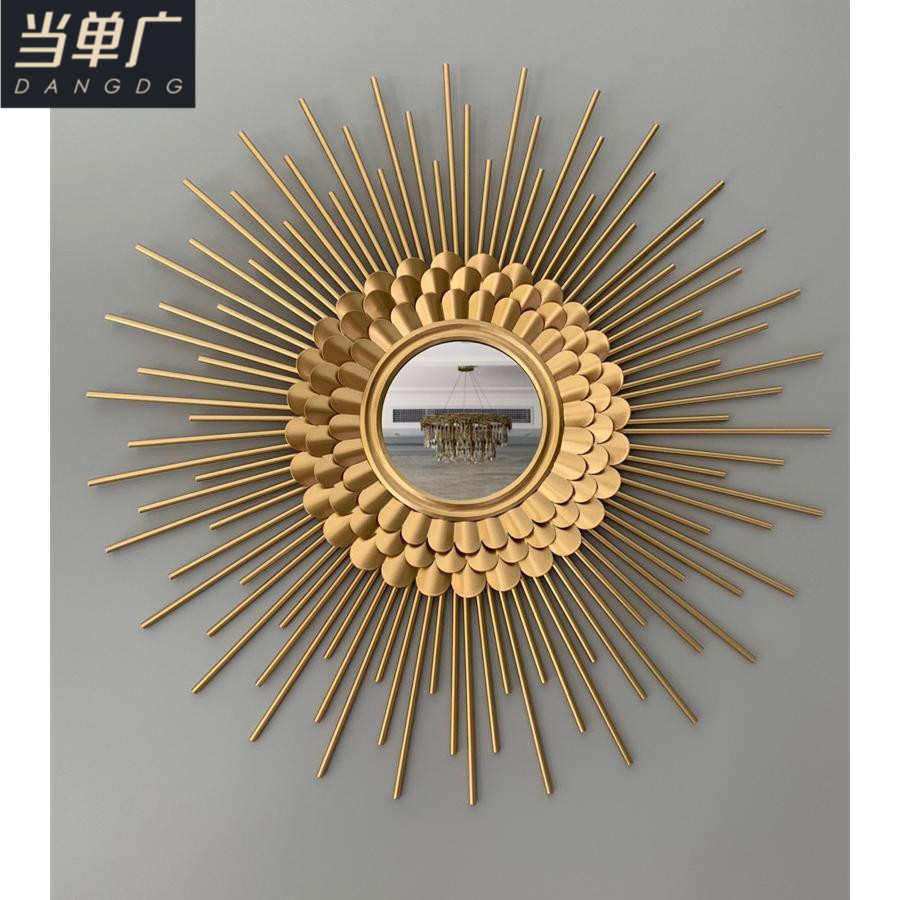 铁艺挂件金属太阳壁饰壁挂客厅沙发背景墙墙饰玄关装饰镜墙壁挂饰