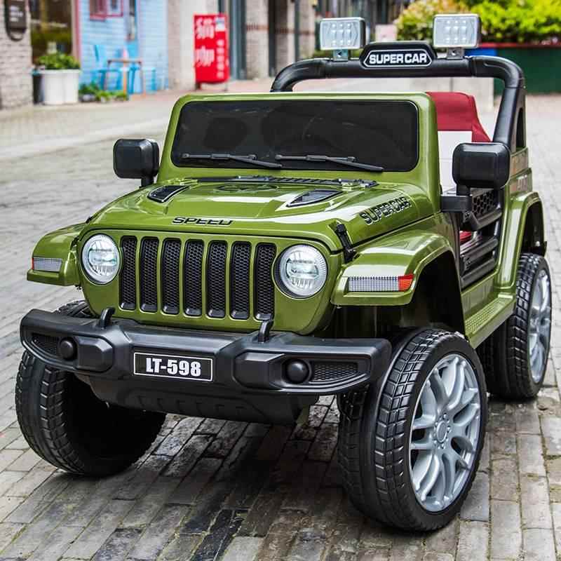 高档婴宝儿童电动车小孩可坐人四驱越车男带女宝四轮遥控玩具野汽