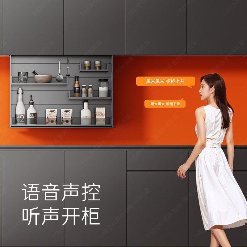 9sa吊柜电升降篮h2GAC8Rc厨房高柜垂直上降升调料智能声控自动下