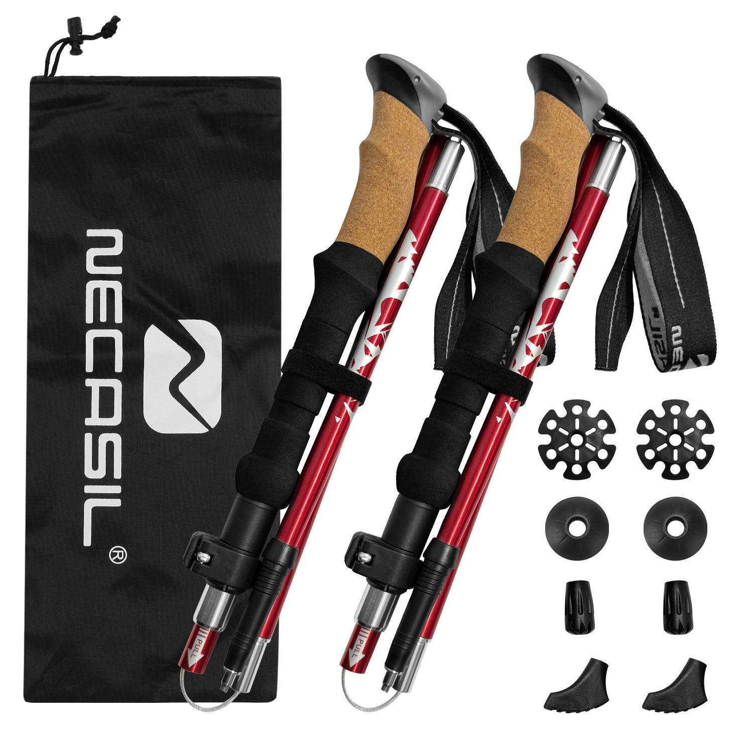 登山杖超轻伸缩超短软木手柄折叠男女户外越野爬山装备新N88套装