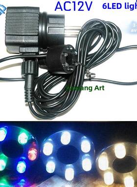 12V石雕喷泉6灯流水墙涌泉装饰灯家居摆件流水灯石材工艺品LED灯