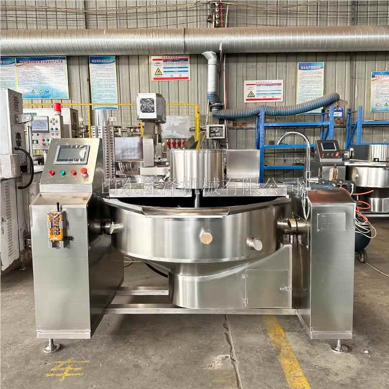 央厨房炒菜机 大型中铸铁锅菜自THV动搅拌 铸人铁烩锅仿工翻炒