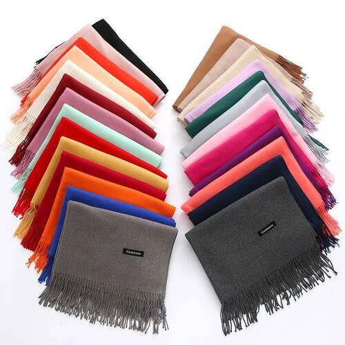 Female Male Canada Wool Cashmere Scarf Pashmina Tassels Wome