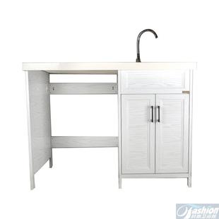 RI0T依莱卡全铝蜂窝大板阳台洗衣柜双机位带搓板台盆洗衣一体伴侣