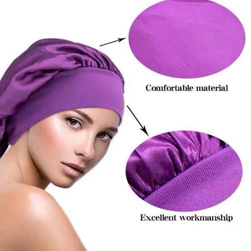 silk bonnet elastic hair care hat with sleeping cap睡帽 浴帽