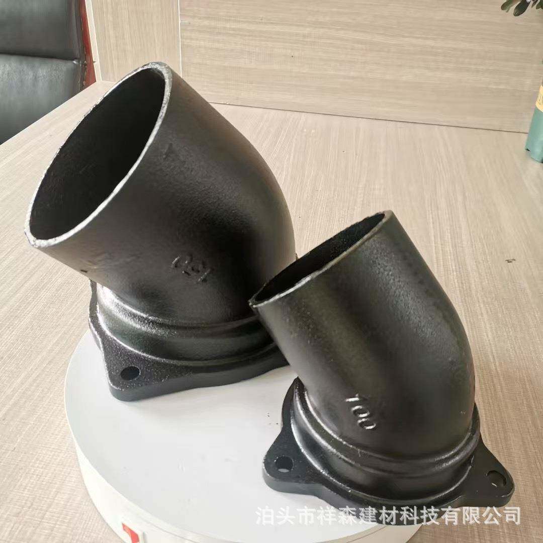球磨铸铁弯头承插双盘柔性双排水管件配件排水耐腐蚀接头折弯90度