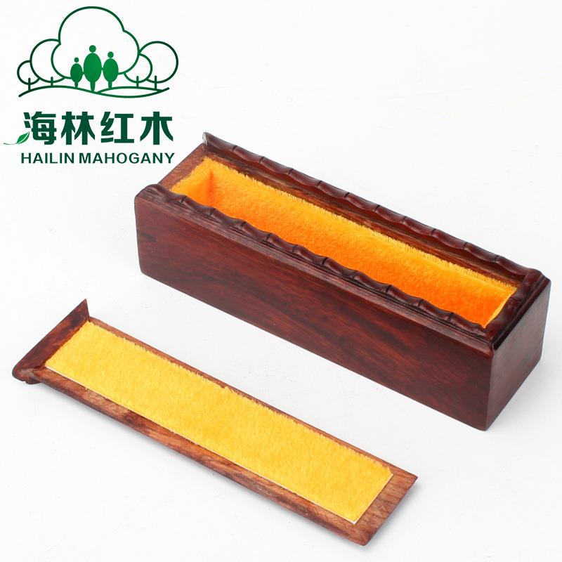 实木质长方形印章盒酸枝木印鉴私章金条收纳盒复古红木盒子收藏盒