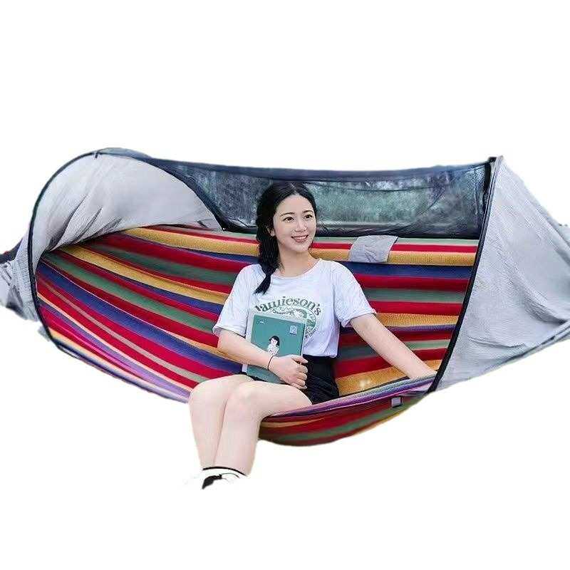 户外双人防测翻儿童秋千户外庭院野营吊椅速开便携帆布带蚊帐吊床,户外/登山/野营/旅行用品,吊床,淘宝优惠券,粉丝福利购,淘宝优惠卷