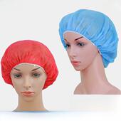 一次性帽加厚耐磨防尘防水隔离无纺布圆帽食品帽100件 包