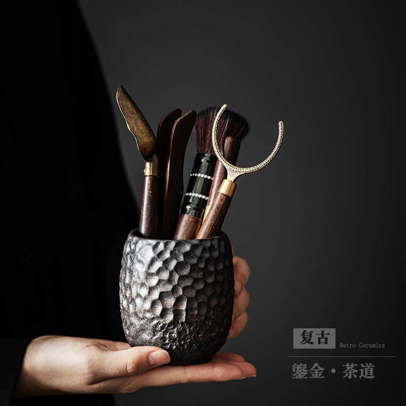 功夫茶具配件黑檀木茶道六君子套装大全6君子泡茶工具茶夹针勺刀