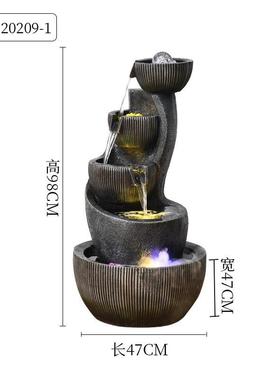 招财树落脂工tb-58312艺品环循水轮泉景观客厅地喷庭院鱼池阳台公