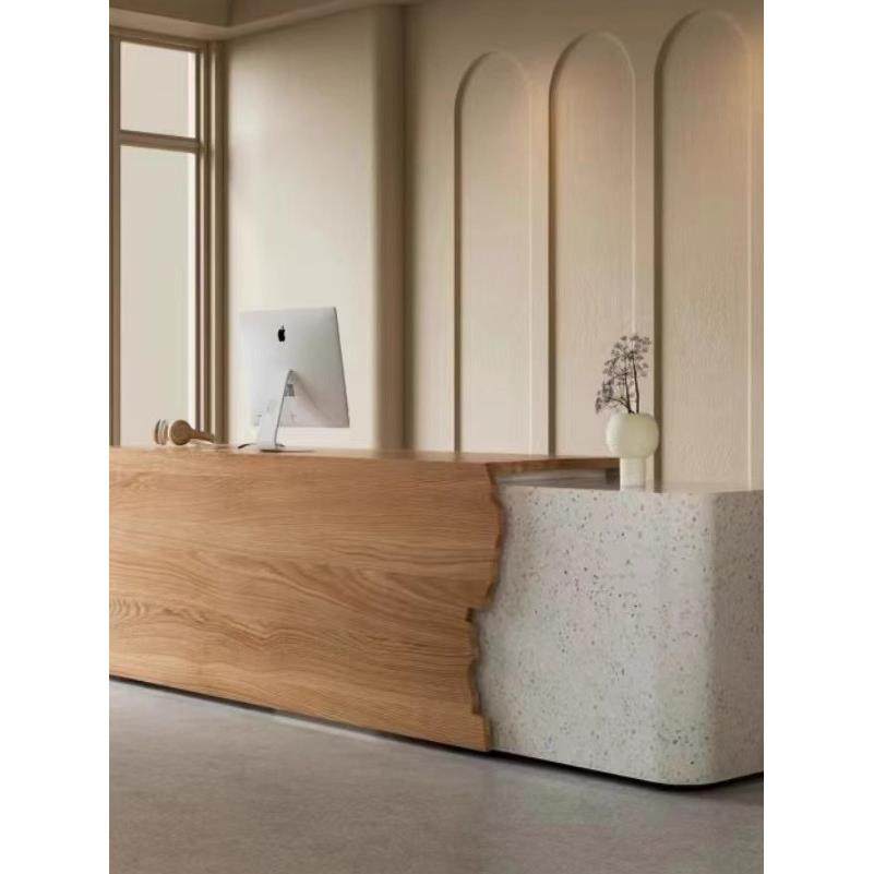 设计师公司实木色前台风格实木民宿收银服装店酒吧定制,商业/办公家具,收银台,淘宝优惠券,粉丝福利购,淘宝优惠卷