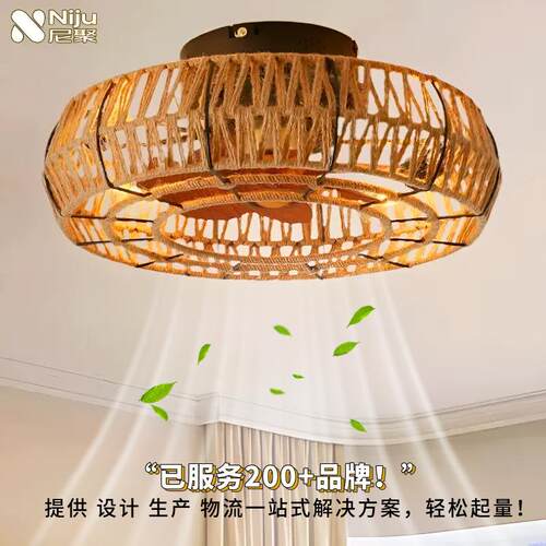简约风扇灯2025新款风扇灯意式电扇灯一体带风扇吊灯大厅吸顶灯
