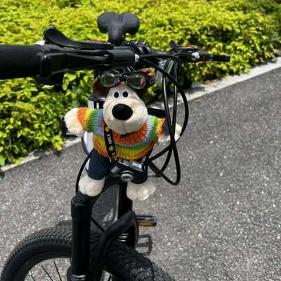 山地自行车小配饰可爱掌门狗公路车单车装饰玩偶摆件骑行装备配件