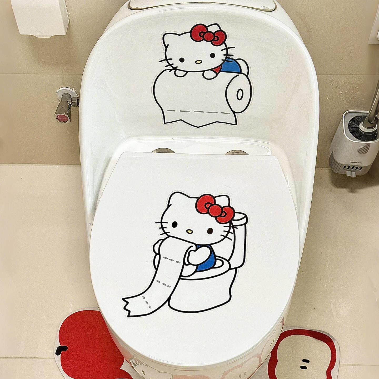 哈喽kitty马桶盖贴纸厕所遮丑贴画卫生间坐便器贴画装饰2025新款