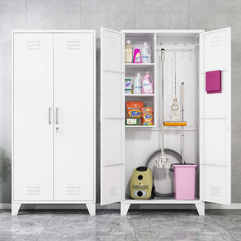 304不锈钢清洁柜学校卫生保洁柜教室阳台拖把扫把工具储物收纳柜