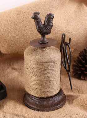 复古怀旧 铸铁绕绳器 装饰摆件 橱窗陈列道具公鸡绕线轴