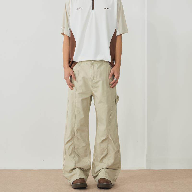 AWRB美式复古解构设计工装裤休闲裤小众宽松微喇高级感男女长裤