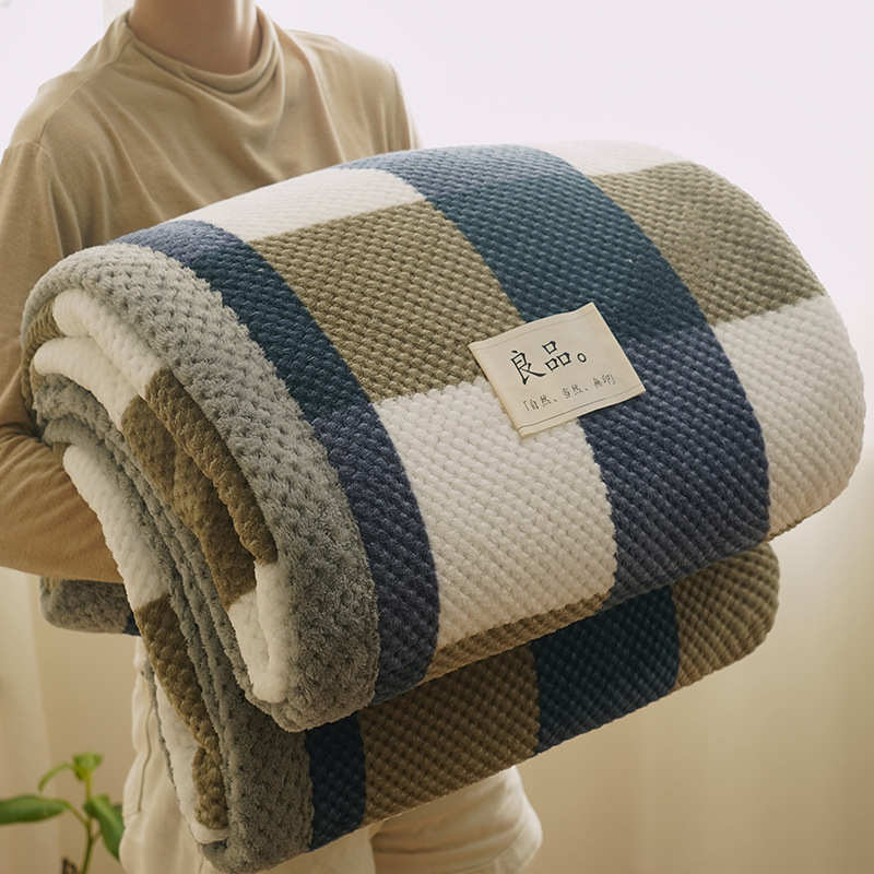 厂家直销珊瑚法兰绒毛毯加厚冬季加绒沙发毯子午睡办公室盖毯被子