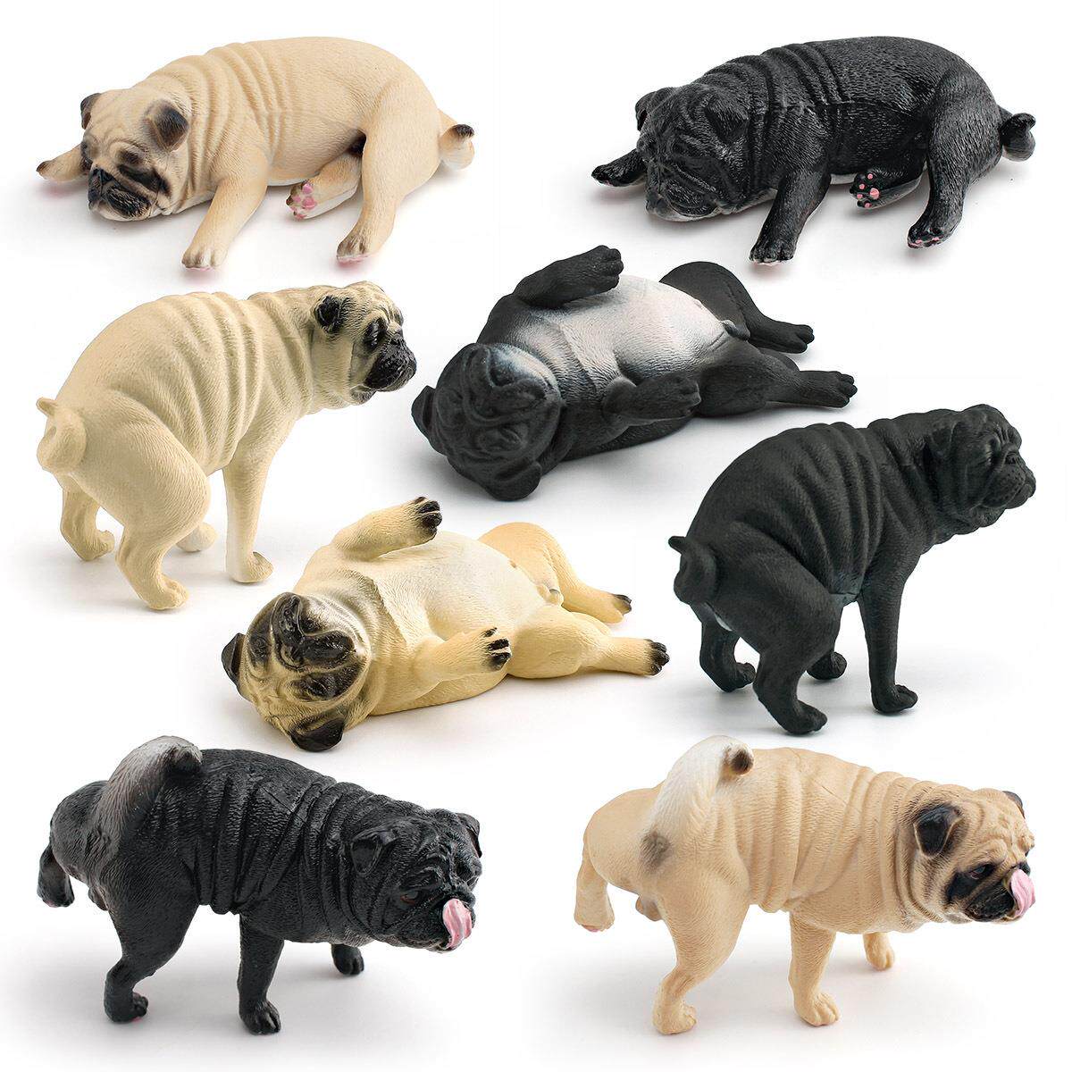 跨境仿真动物狗狗模型儿童认知巴哥哈巴狗八哥宠物犬装饰摆件玩具