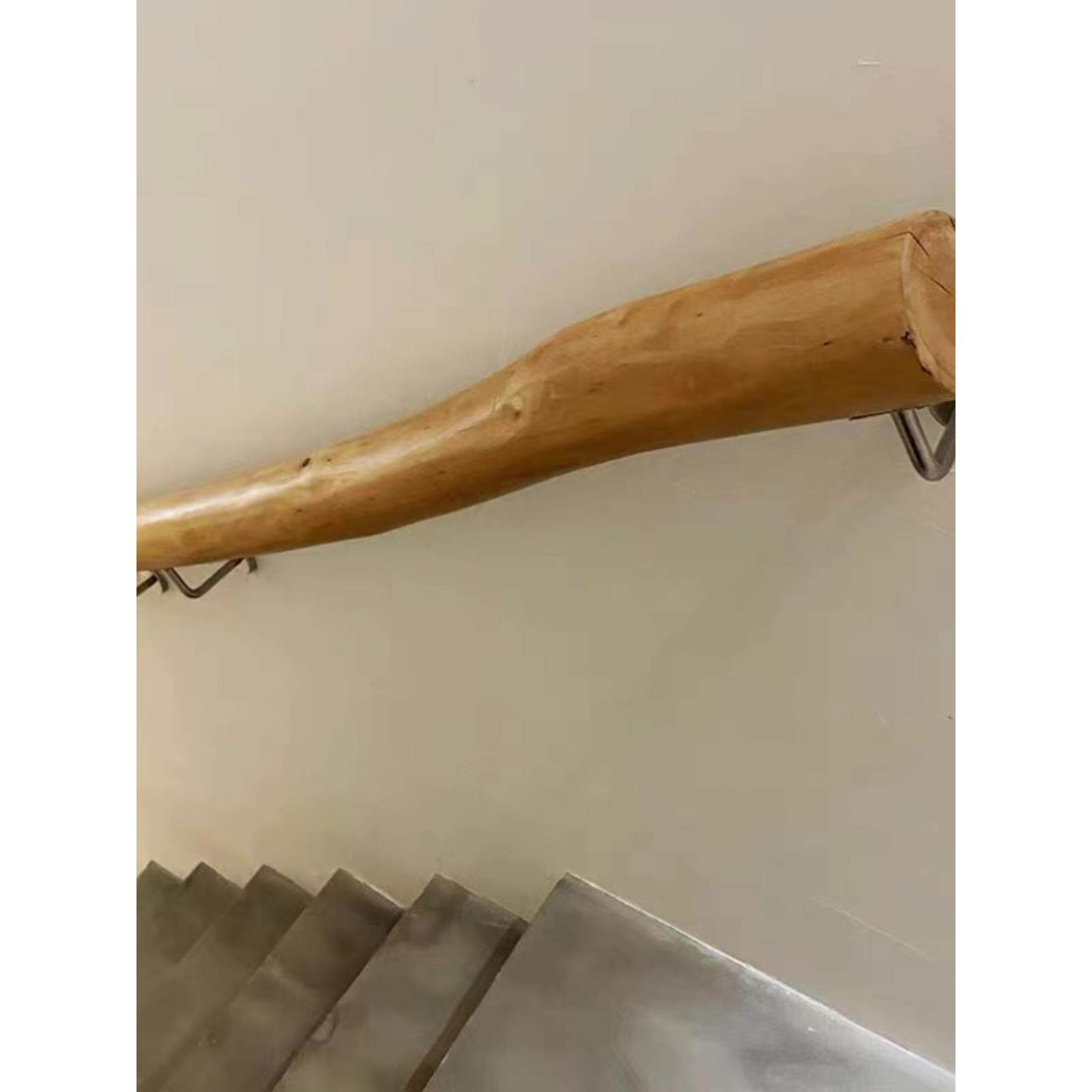 覆古楼梯扶手实木栏杆护栏室内原木栏杆靠墙实木树枝覆式走廊装饰