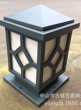 led柱头灯现代别墅围墙灯小区庭院景观照明灯菱形图案柱头灯