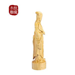 新款直销悦珑木雕木质工艺品黄杨木雕刻名人摆件诸葛亮诸葛孔明